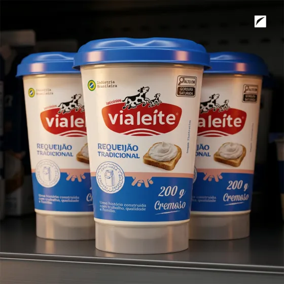 Design de embalagem Vialeite, requeijão cremoso